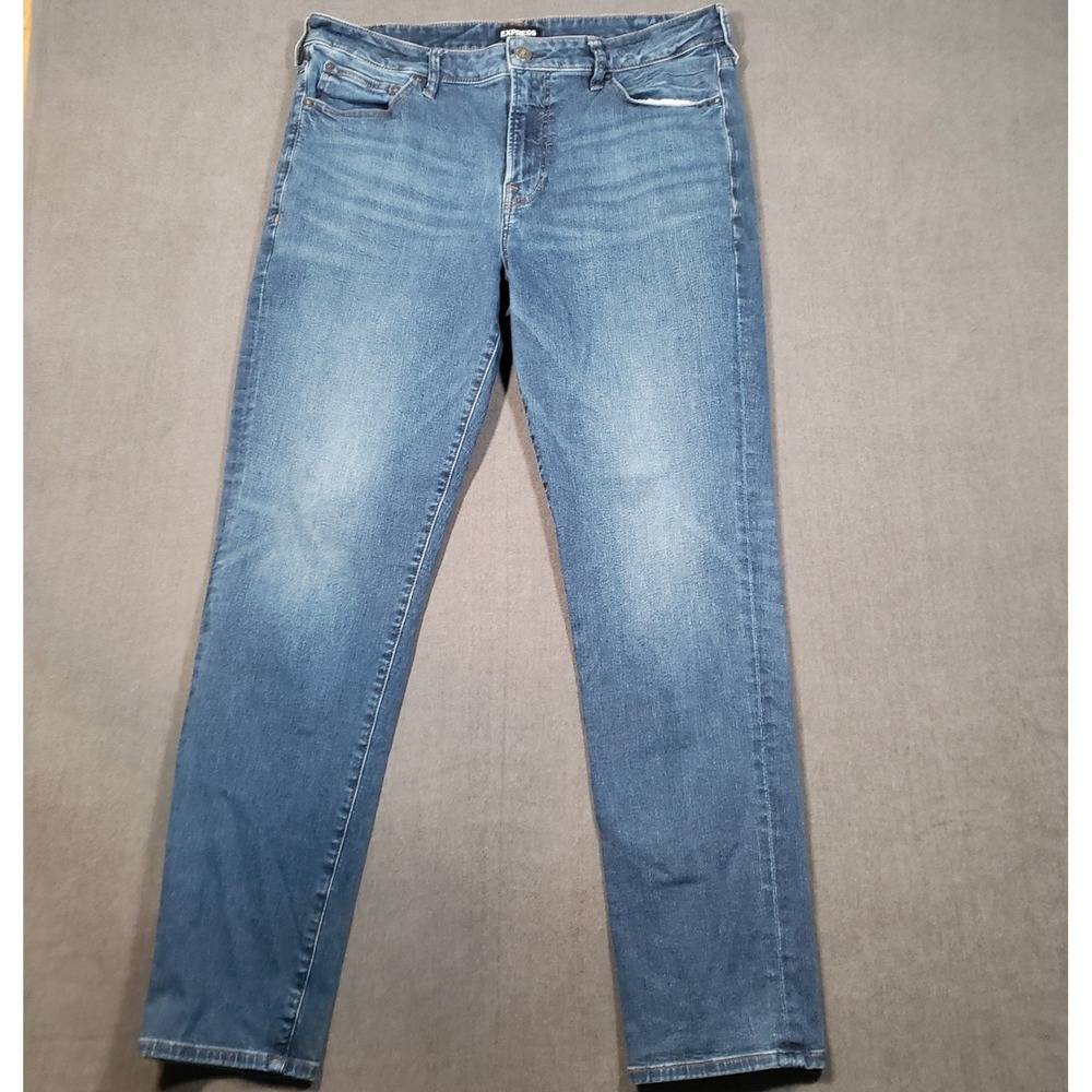 Express Slim Jeans Mens 36x32 Blue Medium Wash Stretch Denim Pants